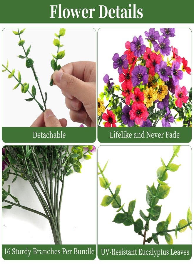 ColoPlay Artificial Hanging Flowers for Outdoors Faux Plants, 2PCS Artificial Outdoor Flowers for Spring Decor, UV Resistan Realistic Daisy Fake Hanging Plants for Indoor Planter Garden Porch(Vibrant Trio) - Image 3