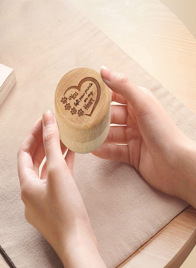 free-space Dog Memorial Box for Loss Pet Wooden Keepsake Box with Pet Paw Engraving Ashes Or Hair Case Urn Memorial Gift(Brown) - Image 5
