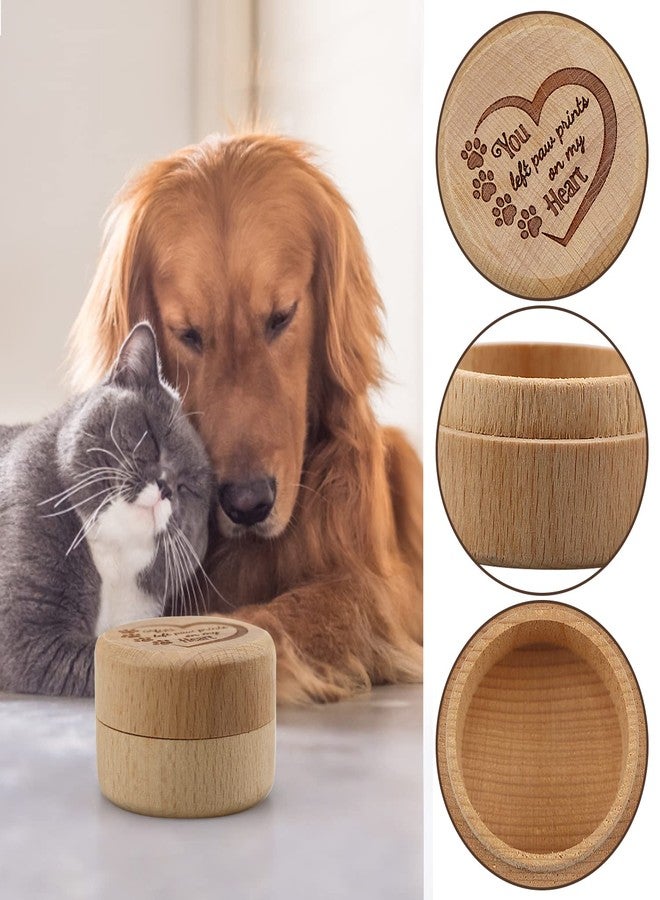 free-space Dog Memorial Box for Loss Pet Wooden Keepsake Box with Pet Paw Engraving Ashes Or Hair Case Urn Memorial Gift(Brown) - Image 3