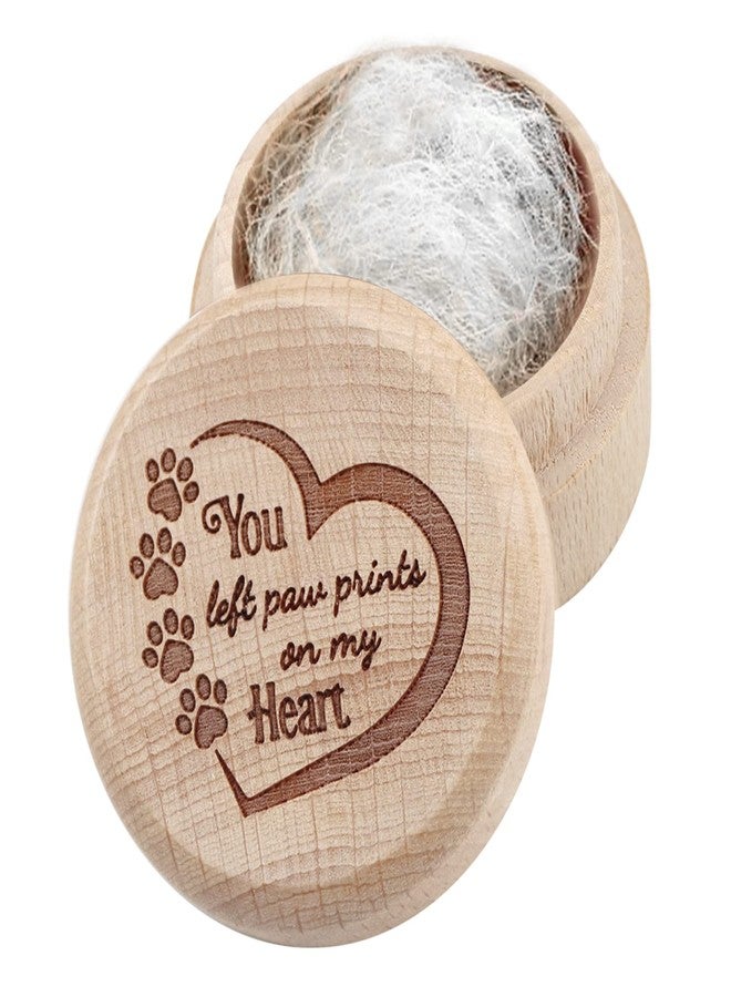 free-space Dog Memorial Box for Loss Pet Wooden Keepsake Box with Pet Paw Engraving Ashes Or Hair Case Urn Memorial Gift(Brown) - Image 1