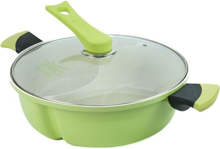 BS B&S Cast Aluminum Double Cookware Hotpot 30cm - Green - Image 1
