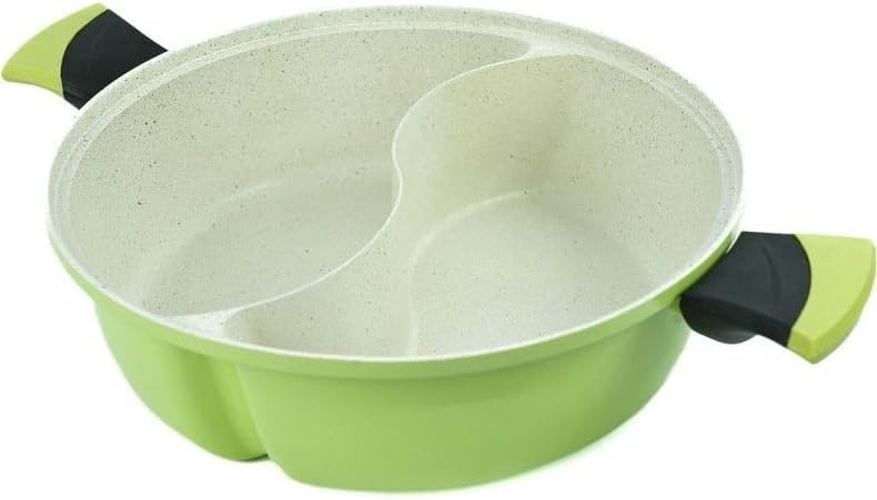 BS B&S Cast Aluminum Double Cookware Hotpot 30cm - Green - Image 3