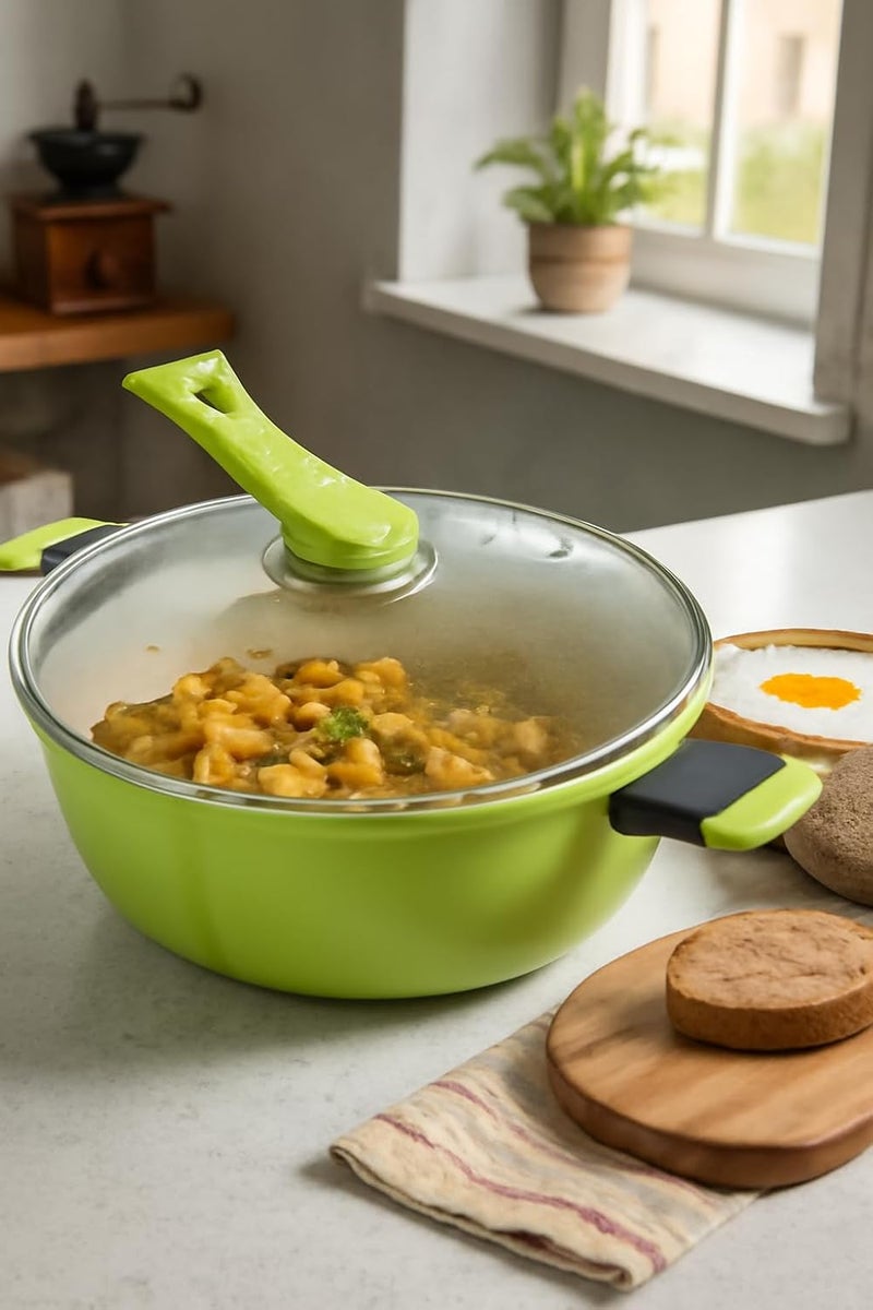 BS B&S Cast Aluminum Double Cookware Hotpot 30cm - Green - Image 4