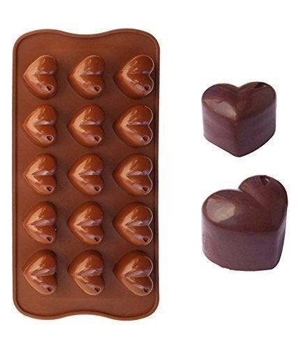Lexazo Silicone Heart Shape Chocolate Mould Jelly Candy Mould Cake Baking Mould 15Cavity Bakeware Mould Pack of 1 - Image 1