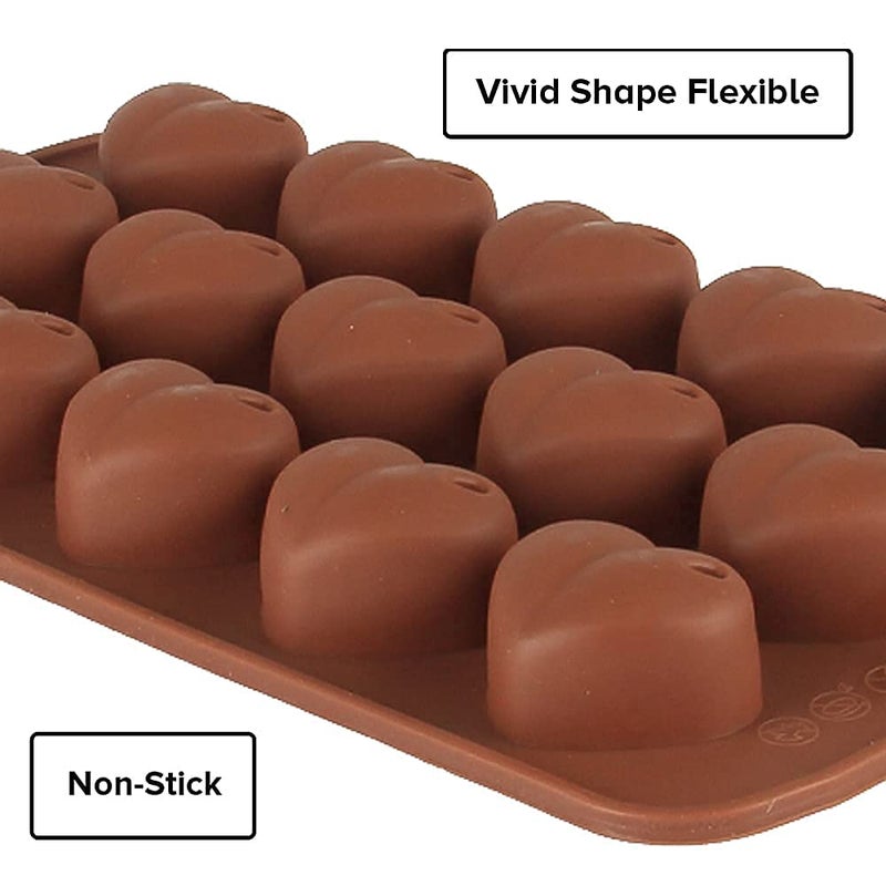 Lexazo Silicone Heart Shape Chocolate Mould Jelly Candy Mould Cake Baking Mould 15Cavity Bakeware Mould Pack of 1 - Image 4