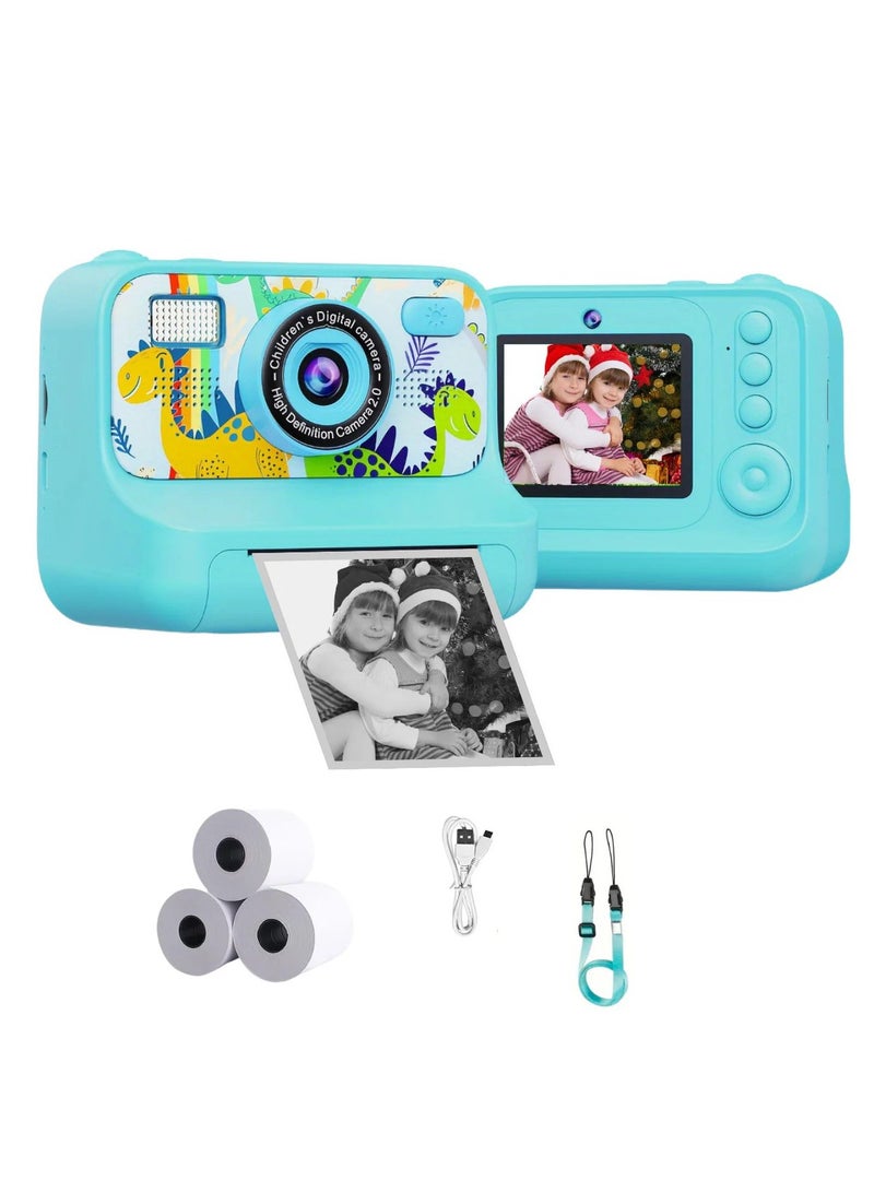BlueFire Kids Instant Print Camera | 1080P HD Dual-Lens Digital Selfie Camera with 2.4" IPS Screen, Instant Thermal Printing, 4000W Photo Resolution, MP3 Player, Games, Filters & Frames, Rechargeable Battery, Perfect Gift for Boys & Girls - Image 1