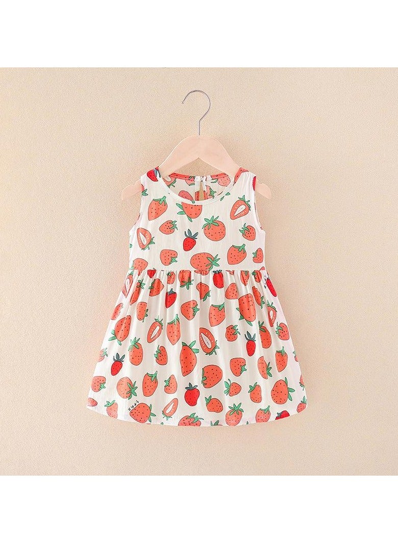 Loquat Girls Summer  Halter Dress  Cotton  Children Floral Dress - Image 1