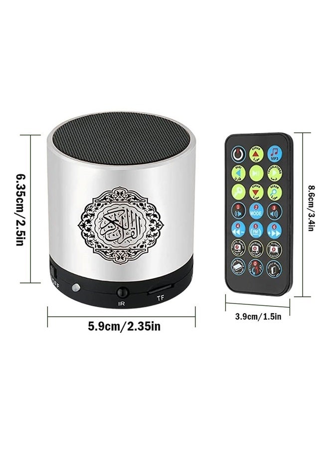 Hitopin Digital Quran Speaker FM Radio Silver Color with Remote Control Over 18Reciters and15 Translations Available Quality Qur'an Player Arabic English French, Urdu etc Mp3 - Image 2