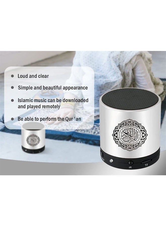 Hitopin Digital Quran Speaker FM Radio Silver Color with Remote Control Over 18Reciters and15 Translations Available Quality Qur'an Player Arabic English French, Urdu etc Mp3 - Image 3
