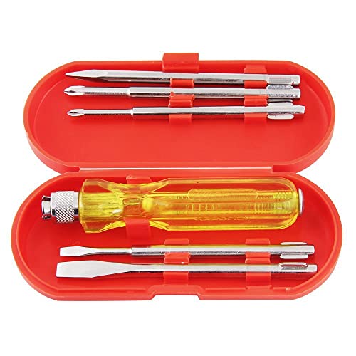 GIZMO Screw Driver Tool Set Kit, Multi Purpose Tools 5 Piece Screwdriver With Tester, Screwdriver Set, Screwdriver Set For Home, Screwdrivers 2 Pieces Slotted, 1 Piece Poker & 2 Pieces Phillips Point - Image 1