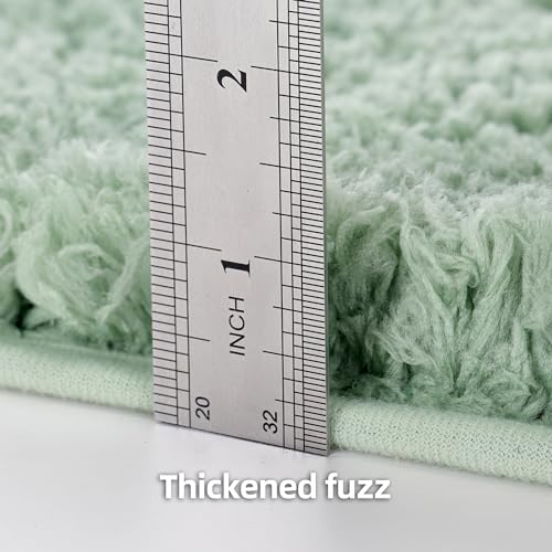 WCBSTT 3 Pieces Luxury Bathroom Rug Set with U-Shaped Toilet Rug, Non-Slip Rubber Bottom, Thick Microfiber Fluffy Plush, Water absorption, Quick Dry, Ultra Soft, Bath Mats for Bathroom, Tub(Leaf Green) - Image 3