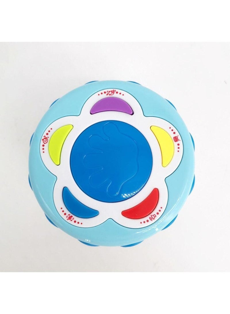HUANGER HE0701 لعبة طبل موسيقي دوار للأطفال - أزرق - Image 2