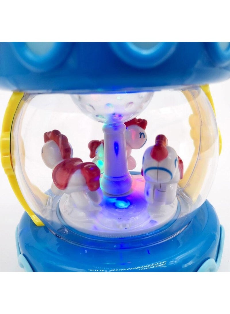 HUANGER HE0701 لعبة طبل موسيقي دوار للأطفال - أزرق - Image 4