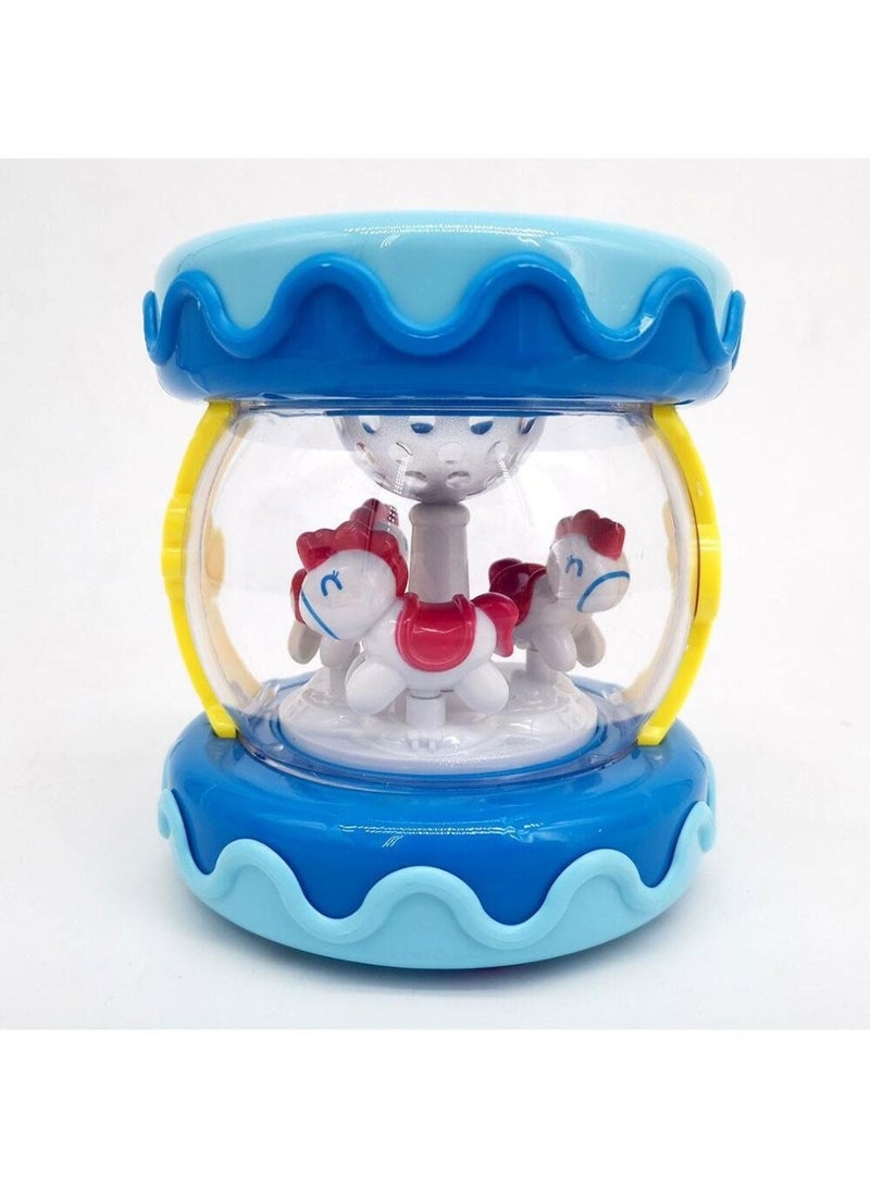 HUANGER HE0701 لعبة طبل موسيقي دوار للأطفال - أزرق - Image 3