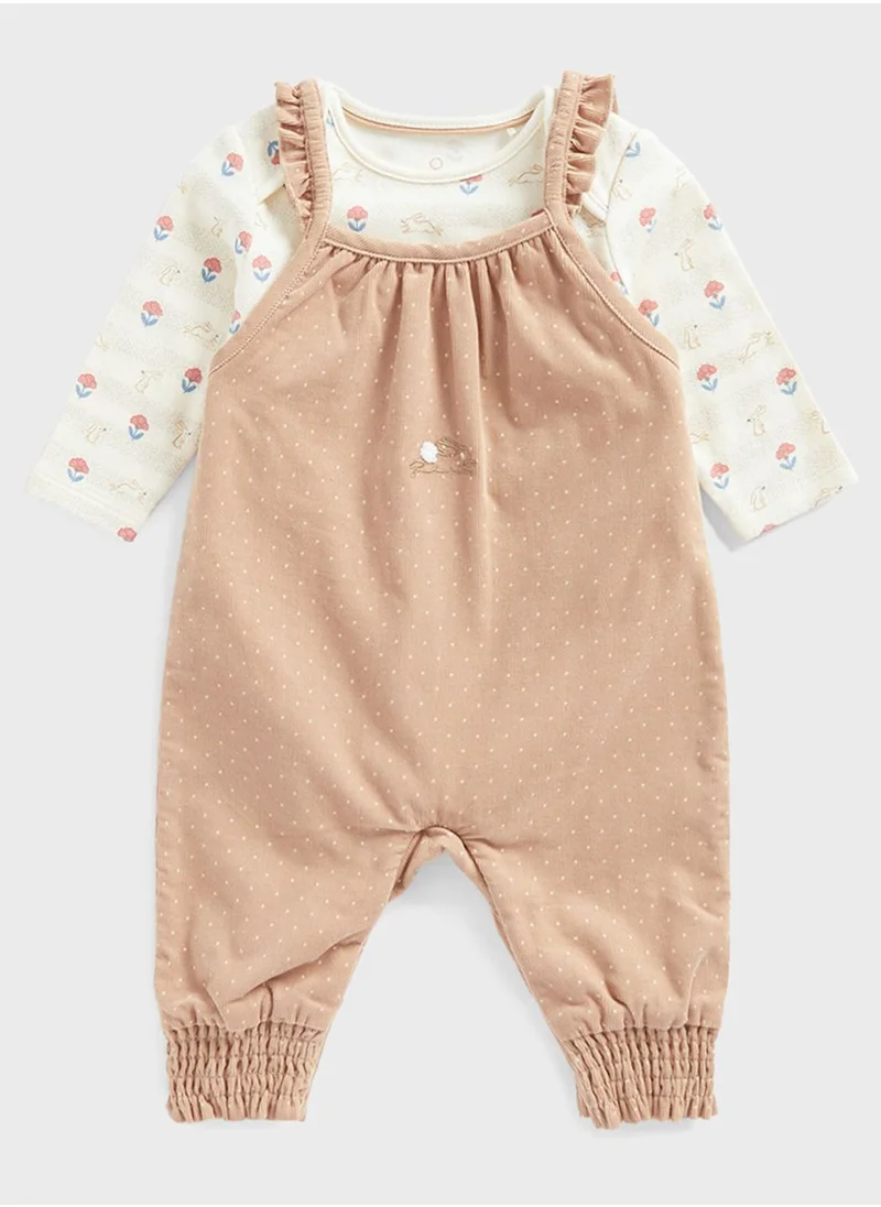 mothercare Cord Dungarees and Bodysuit Set
