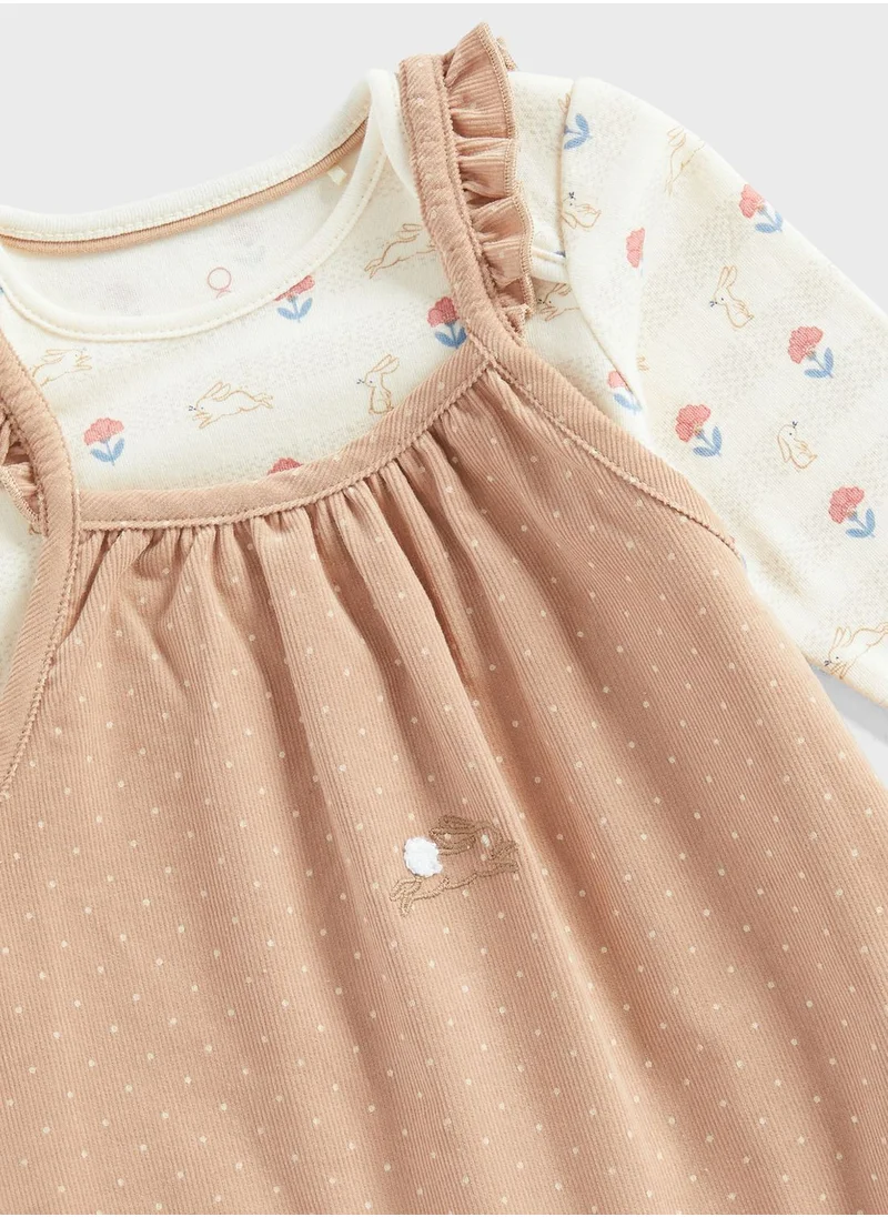 mothercare Cord Dungarees and Bodysuit Set