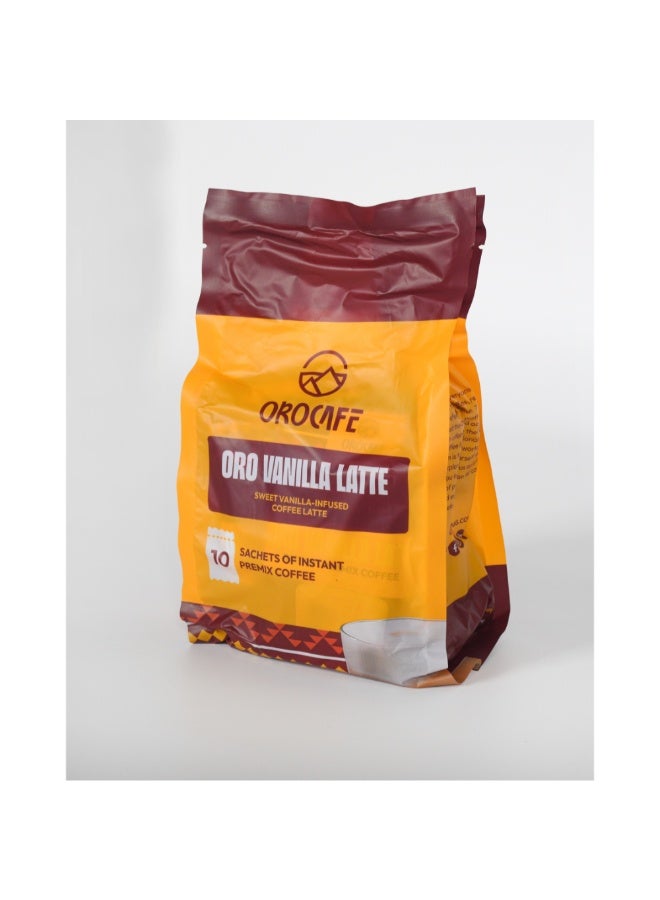 Orocafe Vanilla Latte Coffee Premix 10 Sachets (210g) – Flavored Instant Latte Mix, Single Uganda Origin - Image 2