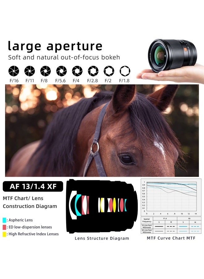 VILTROX 13mm f/1.4 F1.4 Fuji x Mount Ultra Wide Angle APS-C AF Lens for Fujifilm X-Mount Camera X-T30 II X-T4 X-T3 X-Pro3 X-Pro2 X-H1 X-T2 - Image 1