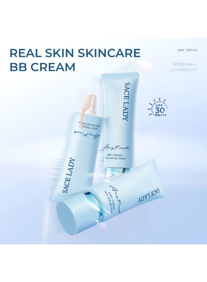SACE LADY Airy Fresh Real Skin BB Cream SPF30 PA+++ – Medium Ivory N02 – Lightweight Moisturizing Base – 30g - Image 4