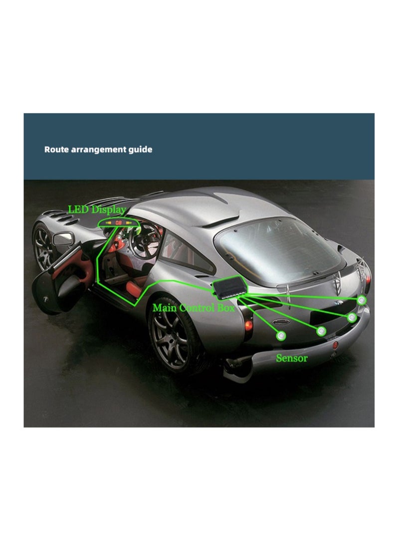 Loquat Hippcron Car LED Parking Sensor Kit 4 Sensors 22mm Reverse Radar Sound Alert Indicator System - Image 3