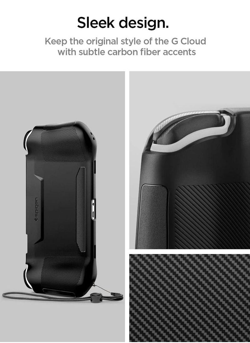 Spigen Rugged Armor for Logitech G Cloud Gaming Handheld Protective Case Cover with Wrist Strap - Matte Black  - Image 2