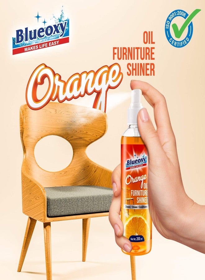 BLUEOXY Orange Oil Furniture Shiner |Furniture Cleaner |Conditioner |Natural Furniture Care Product |Wood Restorer Shiner| Enhance the Natural Grain of the Wooden Furniture| RTU Spray| 200 ML| QTY 1 - Image 3