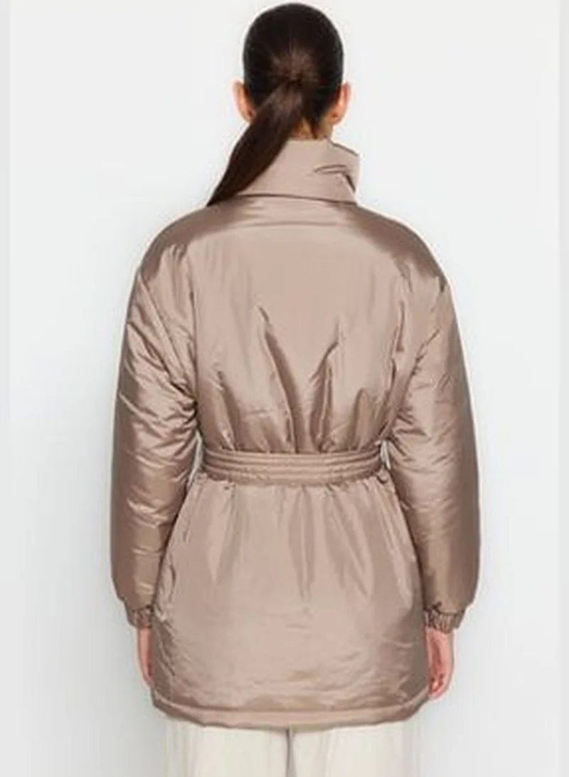 trendyol Mink Oversize Arched, Pocket Detailed, Water-Repellent Quilted Inflatable Coat TWOAW24MO00060