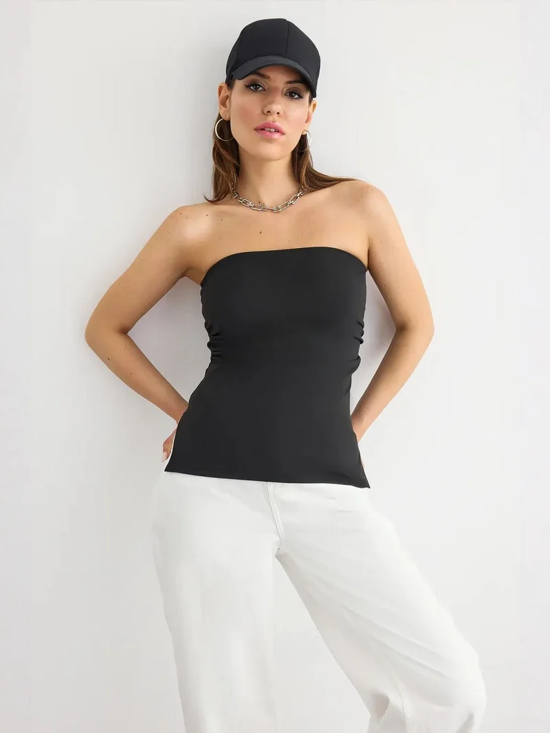 HICCUP Strapless Solid Top with Side-Slits