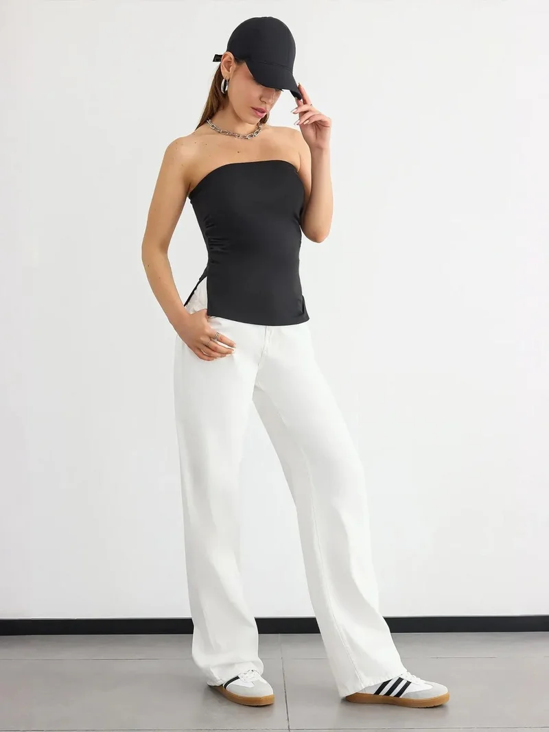 HICCUP Strapless Solid Top with Side-Slits