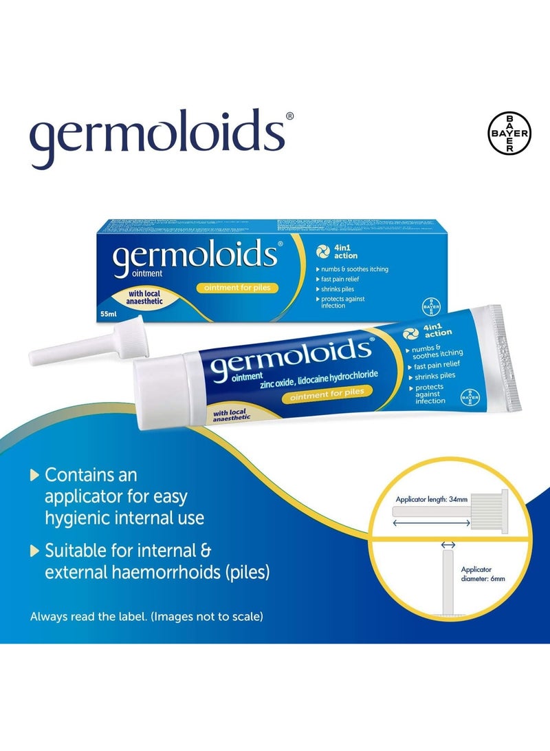 Germoloids Hemorrhoid and Piles Treatment Ointment (55 g) - Image 3
