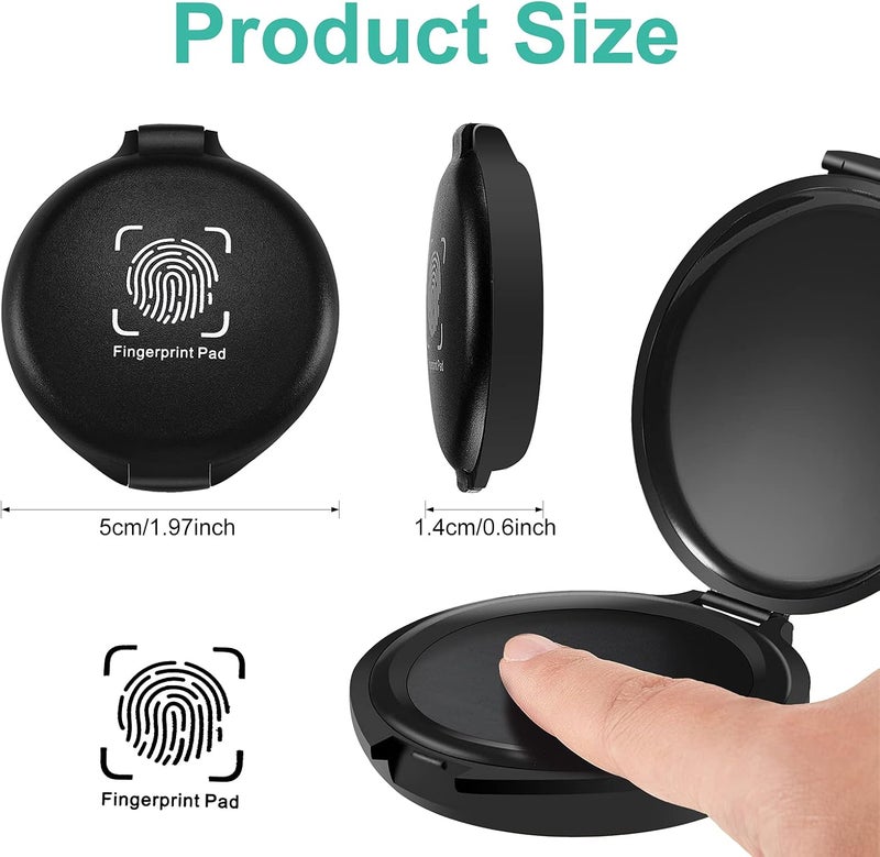 Fiada 3 Pieces Fingerprint Ink Pads Thumbprint Ink Pads Black Stamp for Office Notary Supplies Identification Notary Security ID Fingerprint Cards Law Enforcement Kit - Image 2