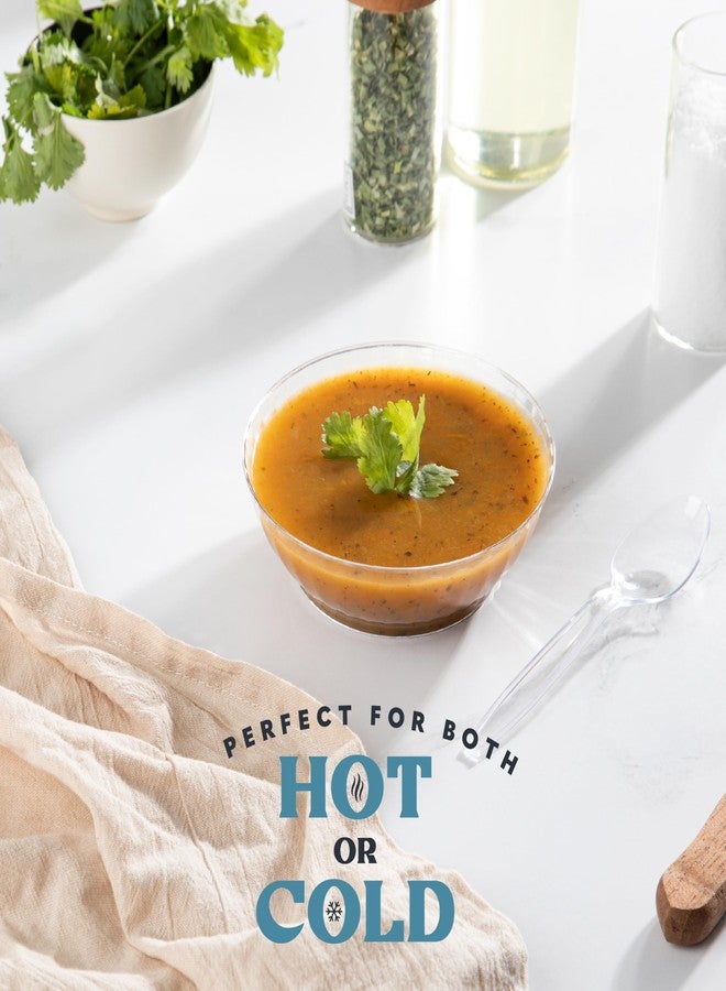 PLASTICPRO 100 Pack Plastic Bowls Crystal Like 10 oz Bowls Elegant Clear Plastic Bowls for Party and Occasions - Image 4