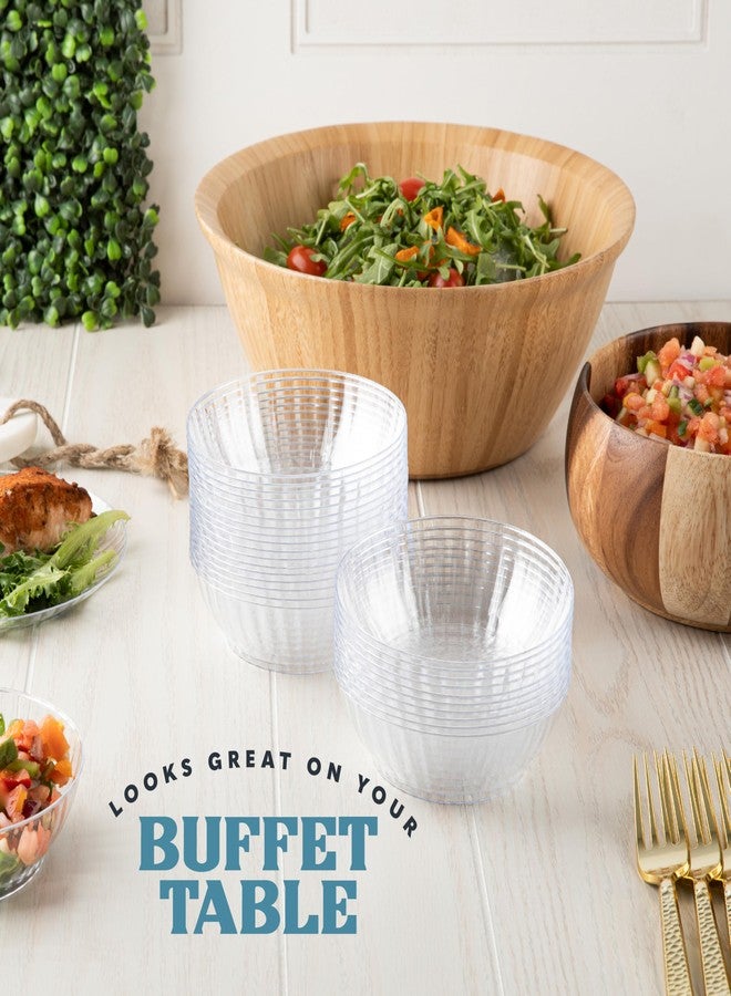 PLASTICPRO 100 Pack Plastic Bowls Crystal Like 10 oz Bowls Elegant Clear Plastic Bowls for Party and Occasions - Image 2