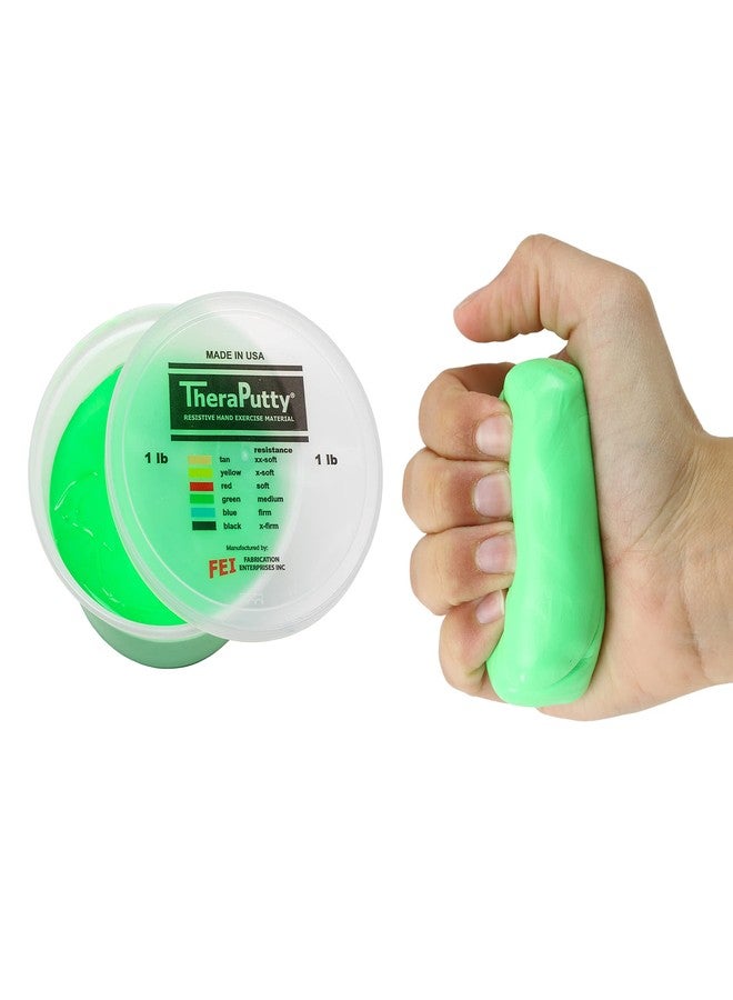 CanDo Theraputty Plus Hand Exercise Putty for Rehabilitation, Exercises, Hand Therapy, Stress Relief - 1 lb, Green, Medium Resistance - Image 1