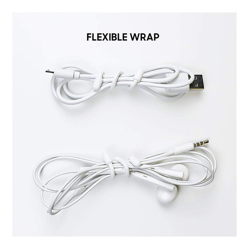 Daily Objects Wrap-Lock Strip Cable Bind | Silicone Multipurpose Organiser Binder for Bundling Cable and Earphones to Organise Home, Desks, Offices, Cars, Cubicles While Work Or Travel | Set of 7 - Image 2