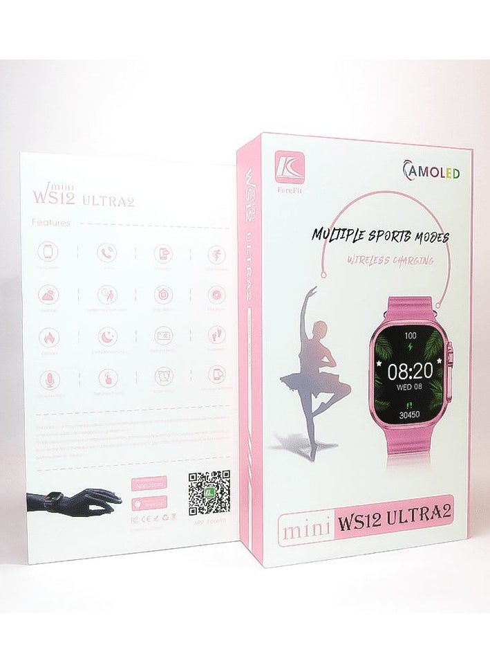 Generic - ساعة ذكية mini WS12 ULTRA2 إصدار رياضي 41 ملم HD شاشة كاملة شحن لاسلكي أكثر من 48 وظيفة مع أشرطة إضافية - Image 1