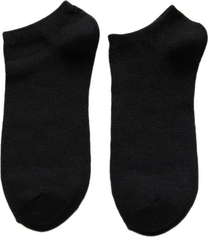 بي جي كي Unisex 10 Pairs Koton Economical Black + White Color Booties
