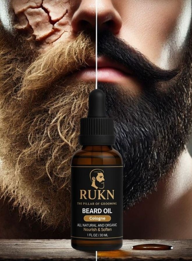 RUKN Beard Oil for Men with scent sandalwood – Nourishing & Moisturizing Beard Care, 30ml - Image 3