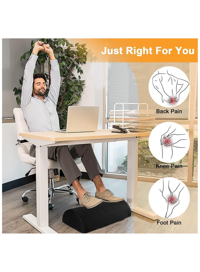 HaHaHai Foot Rest for Under Desk Ergonomic Memory Foam Footrest Pillow with Adjustable Heights & Non-Slip Bottom Breathable Washable Cover, Office Foot Stool for Lumbar Back Knee Pain at Home Airplane Travel  - Image 5