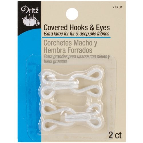 Dritz Covered Hooks & Eyes, Extra Large, 2 Set, White - Image 3