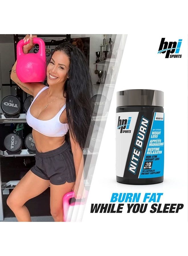 BPI SPORTS Nite burn – Nighttime Fat Burner & Sleep Support – Keto-Friendly – Weight Loss, Burn Fat, Relaxation, Boost Metabolism – 30 servings – 640mg, Capsule - Image 3