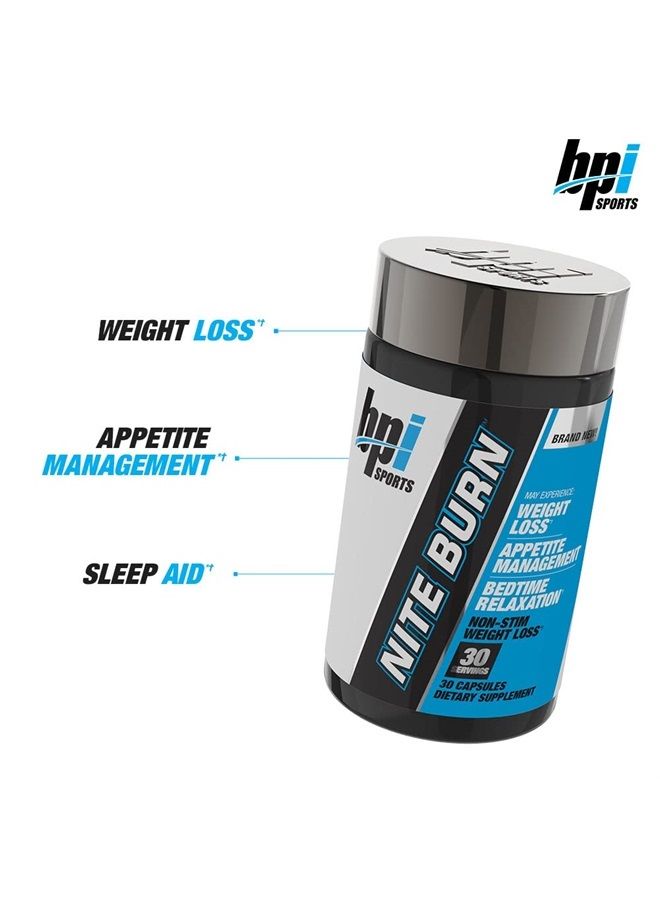 BPI SPORTS Nite burn – Nighttime Fat Burner & Sleep Support – Keto-Friendly – Weight Loss, Burn Fat, Relaxation, Boost Metabolism – 30 servings – 640mg, Capsule - Image 4