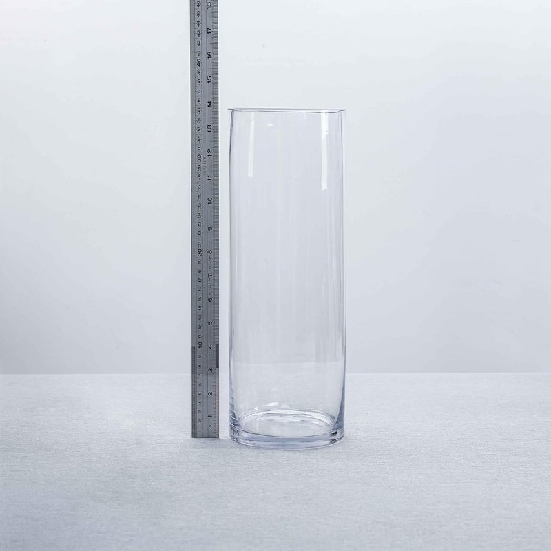 CYS EXCEL Glass Cylinder Vase (H:14" D:5") | Multiple Size Choices Glass Flower Vase Centerpieces | Hurricane Floating Candle Holder Vase - Image 4