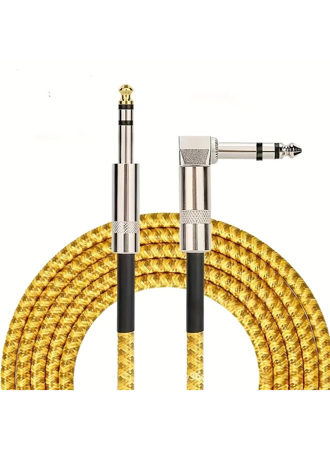 Premium Electric Guitar Bass Amplifier Cable 10ft 20ft High Fidelity Sound Durable Flexible Right Angle Large Three Core - Image 1