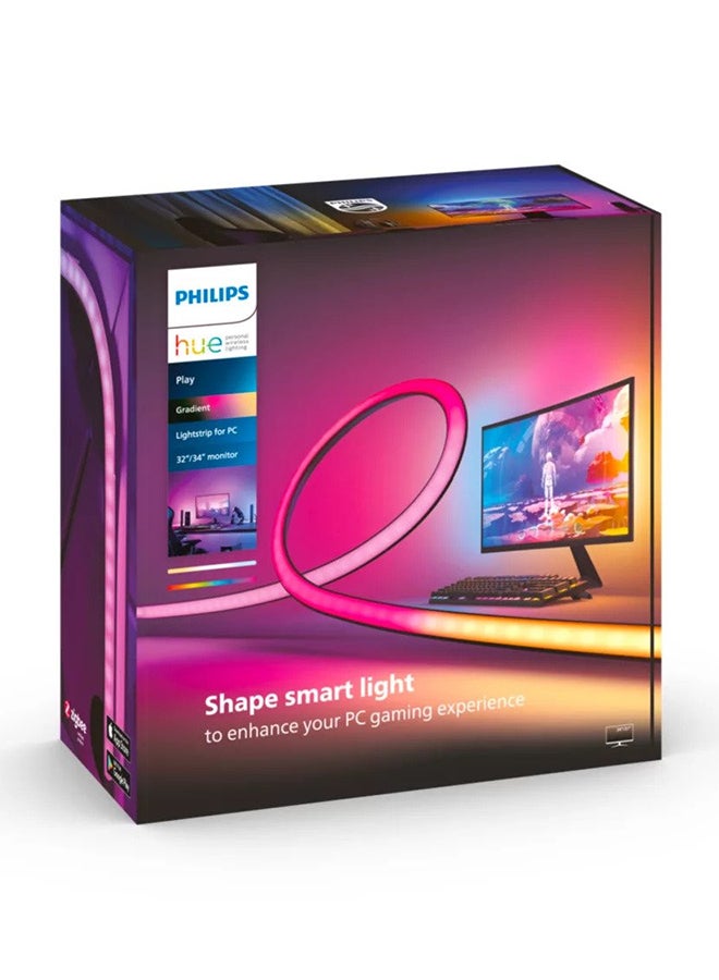 Philips Hue Play Gradient PC Lightstrip [for 32-34 Inch Screens] LED Smart Lighting. Sync for Entertainment, Gaming and Media Multi color - Image 3