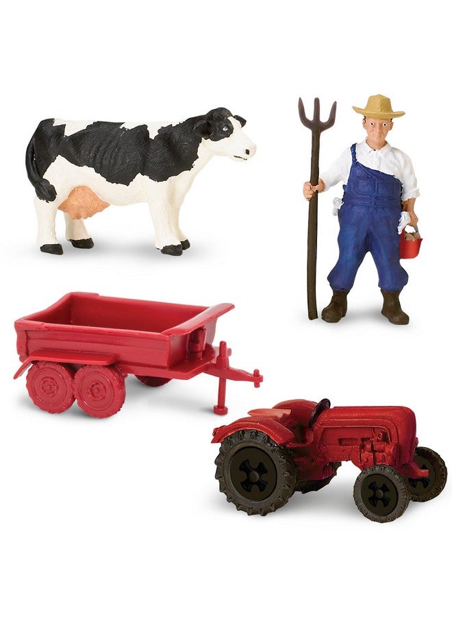 Safari Ltd. Safari Ltd. Country Farm TOOB - Figurines of Cow, Farmer, German Shepherd, Shire Horse, Rooster, Trailer, Tractor, Pig, Hay Bale, Ewe, Barn - Educational Toy Figures For Boys, Girls & Kids Ages 3+ - Image 4