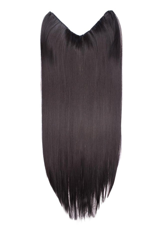 Fully 6 Clips V Shape Hair Extension for Women and Girls | Synthetic Long Straight Hair Extension for Women to Increase Instant Hair Length (Brown) - Image 5