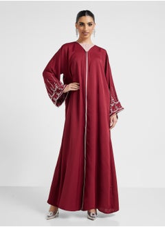 Khizana Abaya Embroidered Sleeves & Sheila  - Image 1