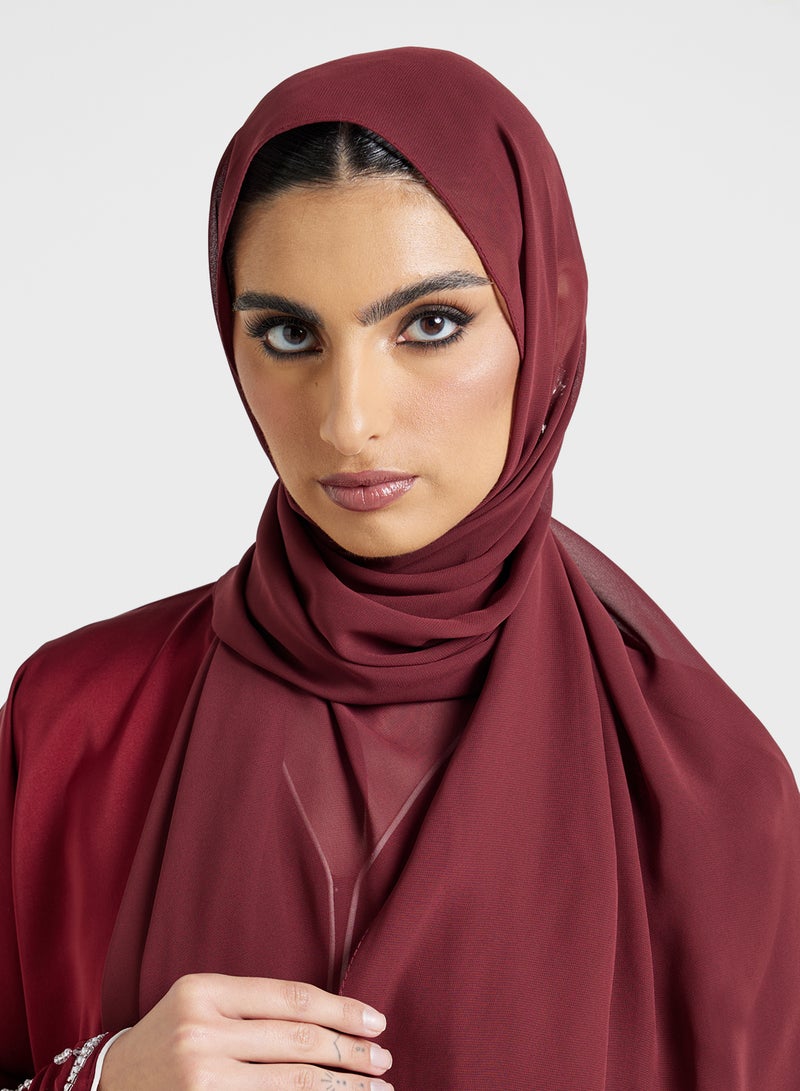 خزانة عباية بأكمام مطرزة وشيلة - Image 4