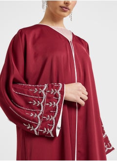 Khizana Abaya Embroidered Sleeves & Sheila  - Image 3